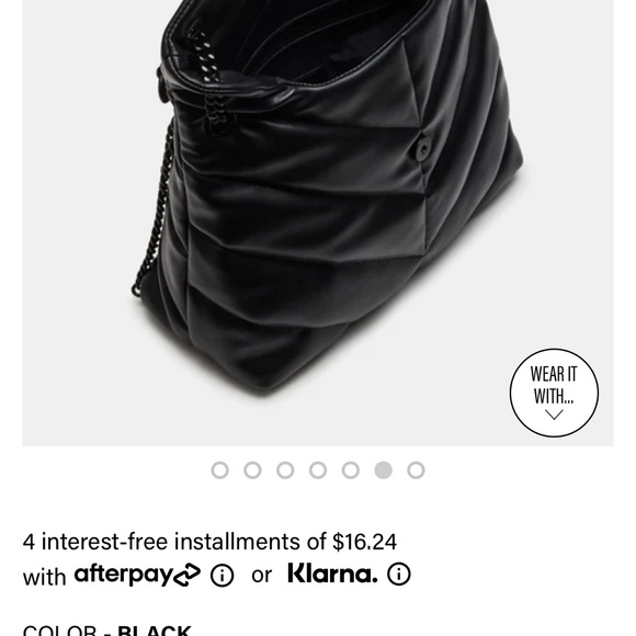 Steve Madden BBritta Black Puffy Bag with Black Chain - Picture 5 of 9